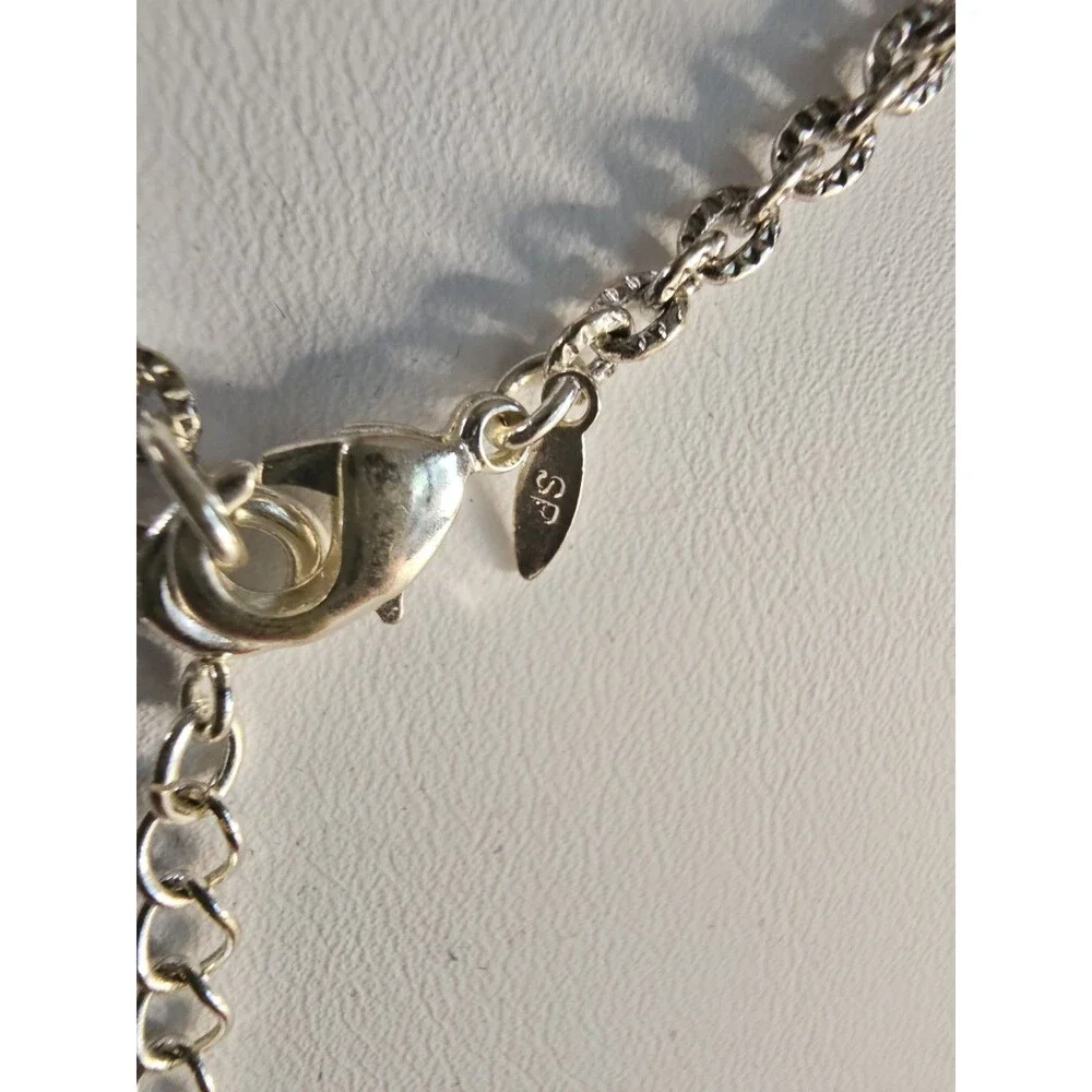 Avon Green/Teal/White Beaded Necklace